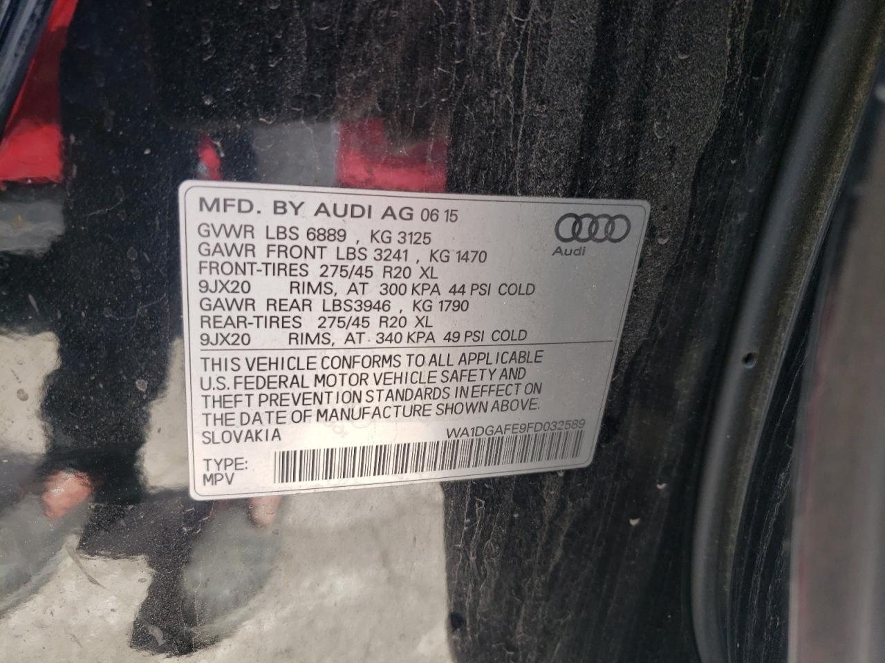 WA1DGAFE9FD032589 2015 Audi Q7 Prestige