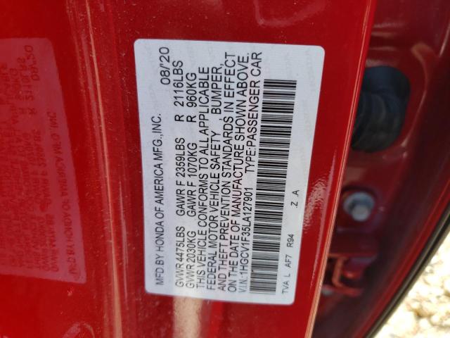 1HGCV1F35LA127901 2020 HONDA ACCORD - Image 12