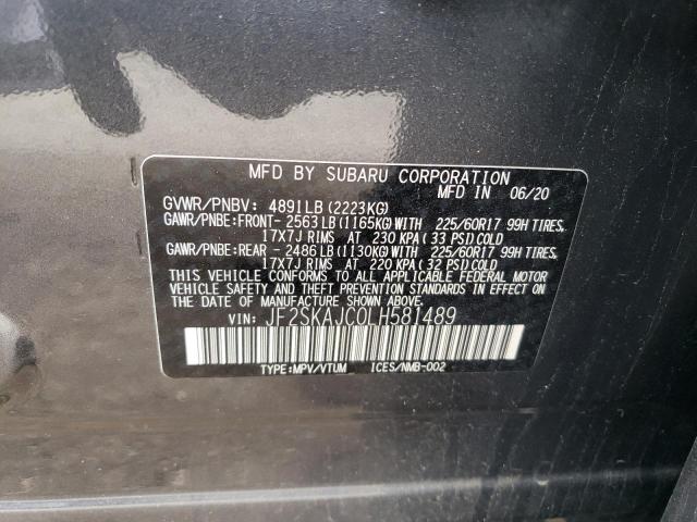 2020 Subaru Forester Premium VIN: JF2SKAJC0LH581489 Lot: 55383104