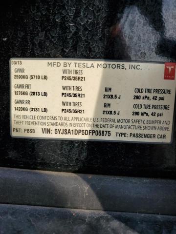 2013 Tesla Model S VIN: 5YJSA1DP5DFP06875 Lot: 56464784