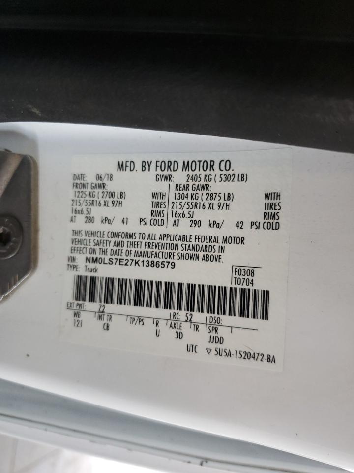 NM0LS7E27K1386579 2019 Ford Transit Connect Xl