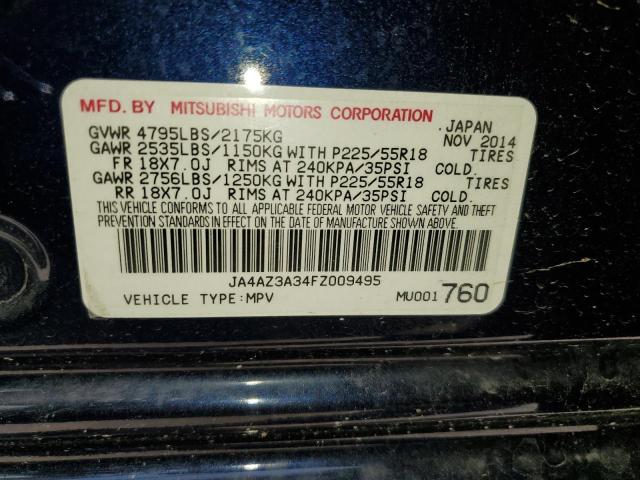 2015 Mitsubishi Outlander Se VIN: JA4AZ3A34FZ009495 Lot: 54049864