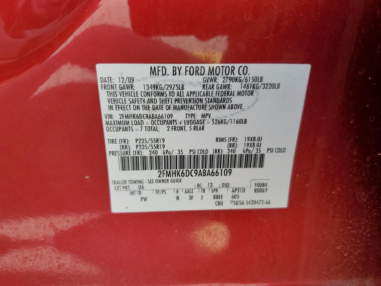 Lot #2890605278 2010 FORD FLEX LIMIT