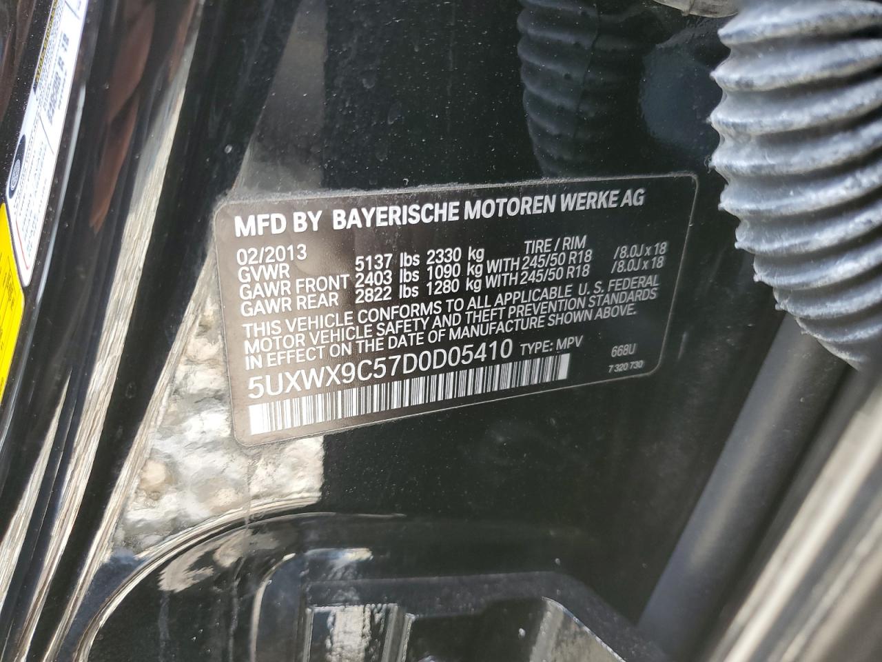 5UXWX9C57D0D05410 2013 BMW X3 xDrive28I