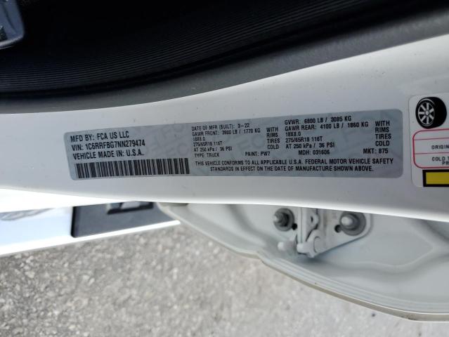 2022 Ram 1500 Big Horn/Lone Star VIN: 1C6RRFBG7NN279474 Lot: 55691154