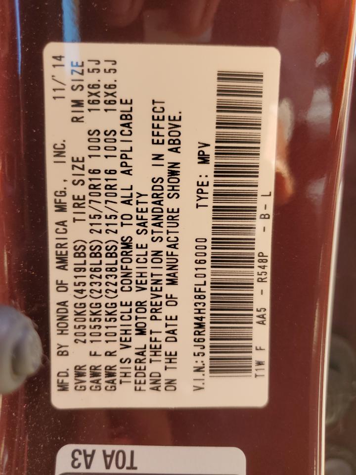 5J6RM4H38FL016000 2015 Honda Cr-V Lx