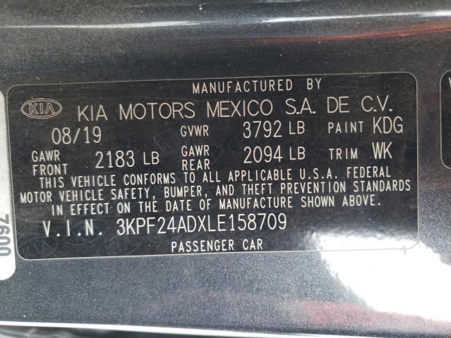 2020 Kia Forte Fe VIN: 3KPF24ADXLE158709 Lot: 54763384