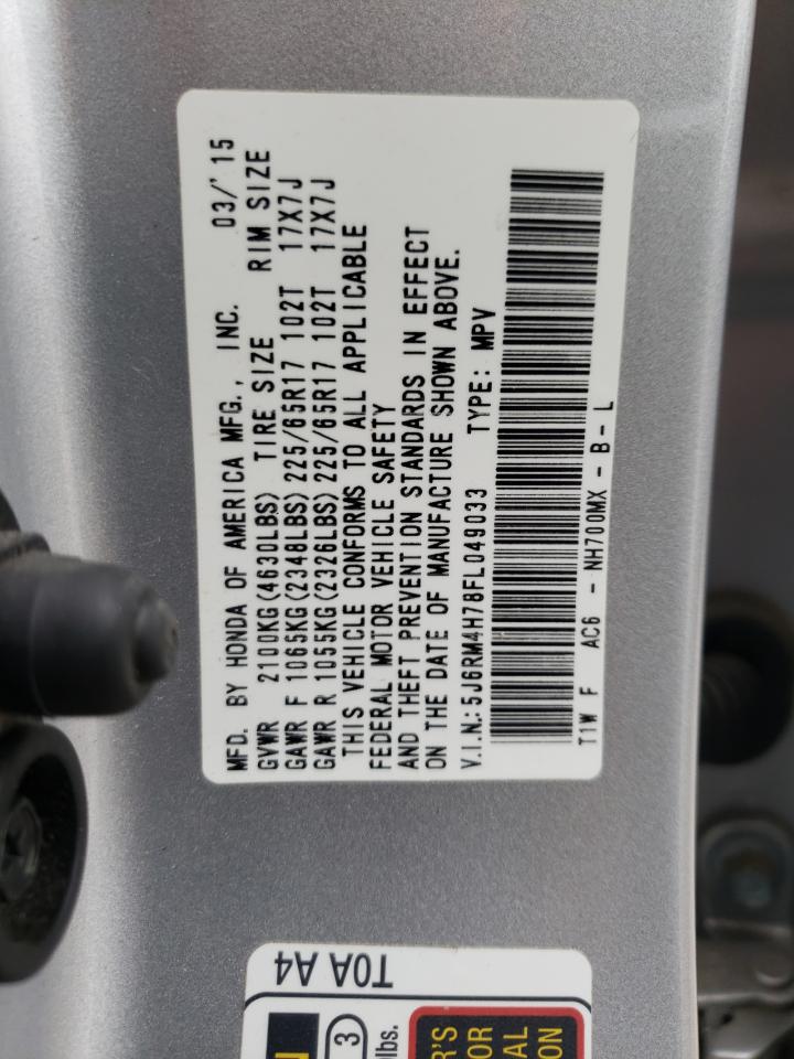 5J6RM4H78FL049033 2015 Honda Cr-V Exl