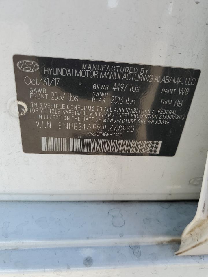 5NPE24AF9JH668930 2018 Hyundai Sonata Se