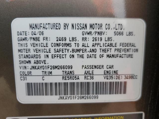 JNKAY01F26M266099 2006 Infiniti M35 Base