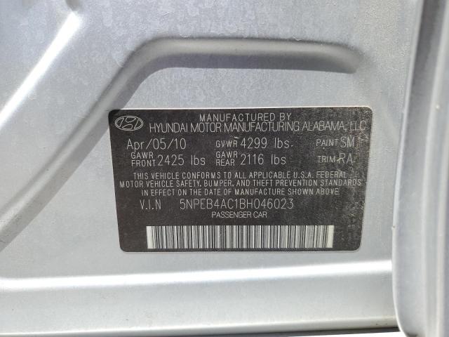 2011 Hyundai Sonata Gls VIN: 5NPEB4AC1BH046023 Lot: 56272034