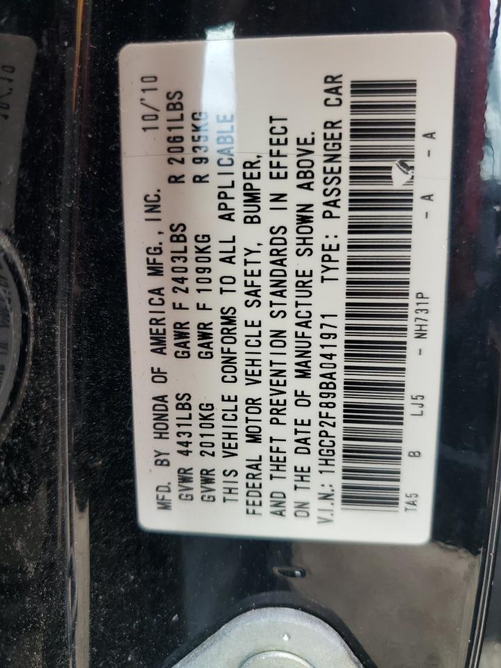 1HGCP2F89BA041971 2011 Honda Accord Exl