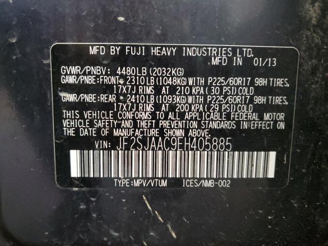 2014 Subaru Forester 2.5I VIN: JF2SJAAC9EH405885 Lot: 54131544