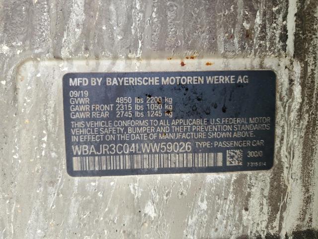 2020 BMW 530 I VIN: WBAJR3C04LWW59026 Lot: 55518524