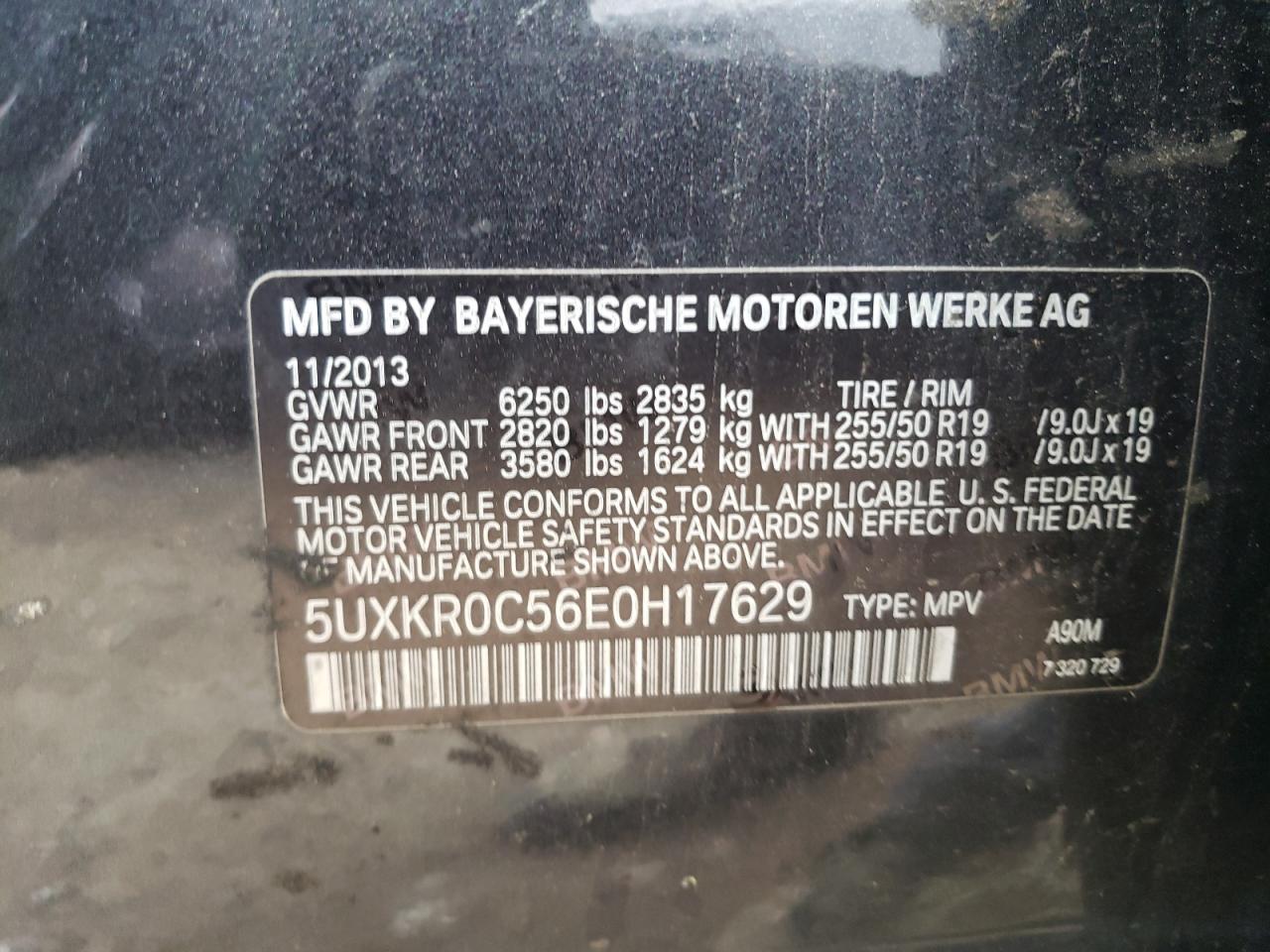5UXKR0C56E0H17629 2014 BMW X5 xDrive35I