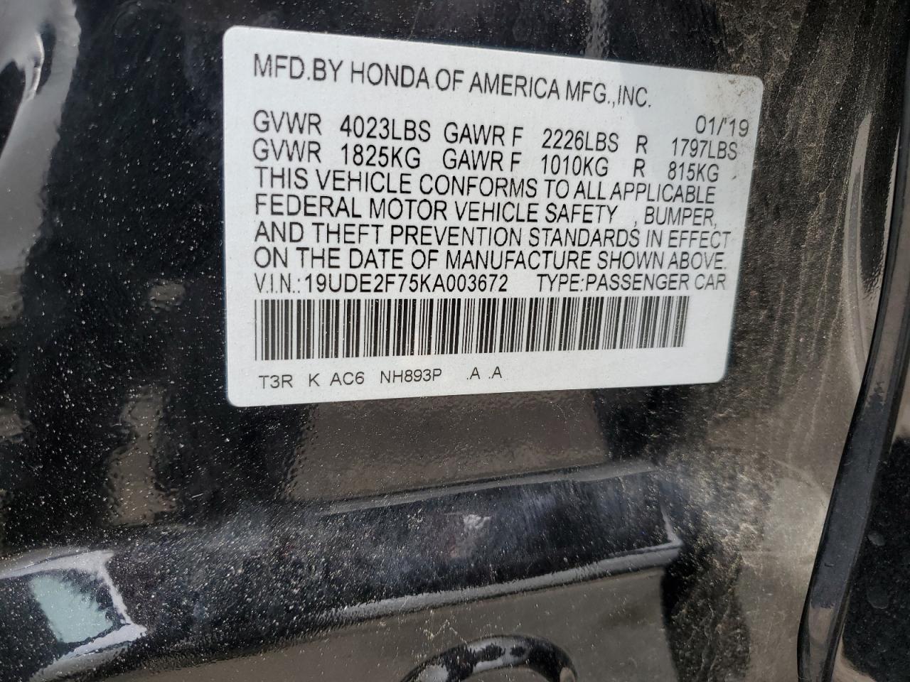 19UDE2F75KA003672 2019 Acura Ilx Premium