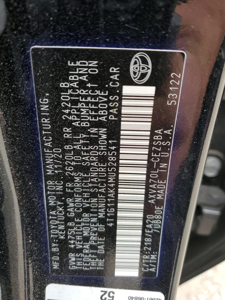 4T1G11AK4MU528541 2021 Toyota Camry Se