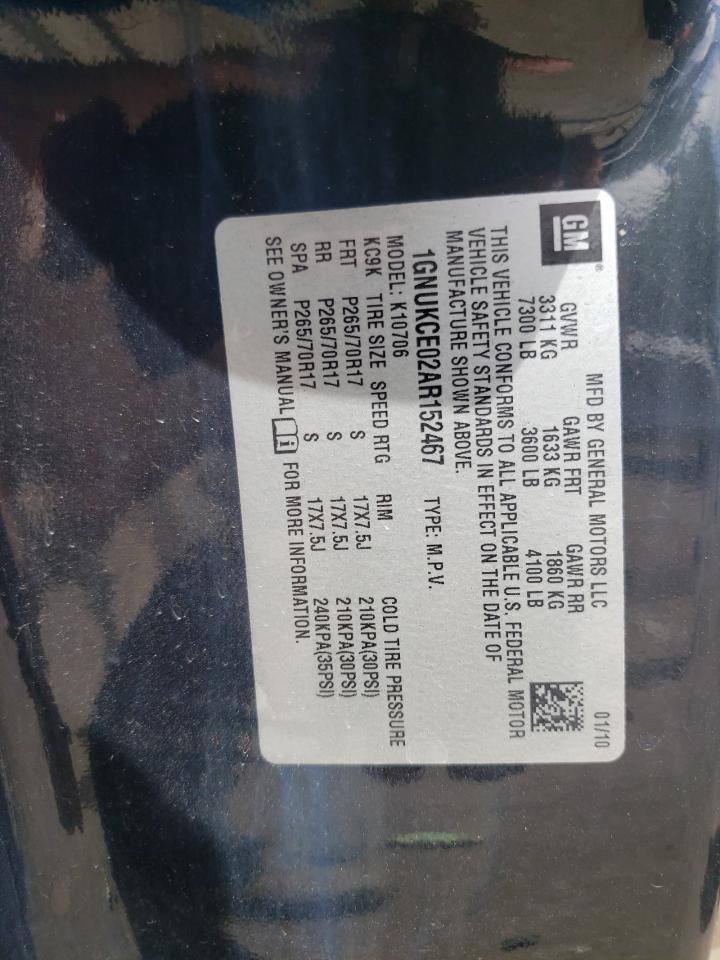 1GNUKCE02AR152467 2010 Chevrolet Tahoe K1500 Ltz