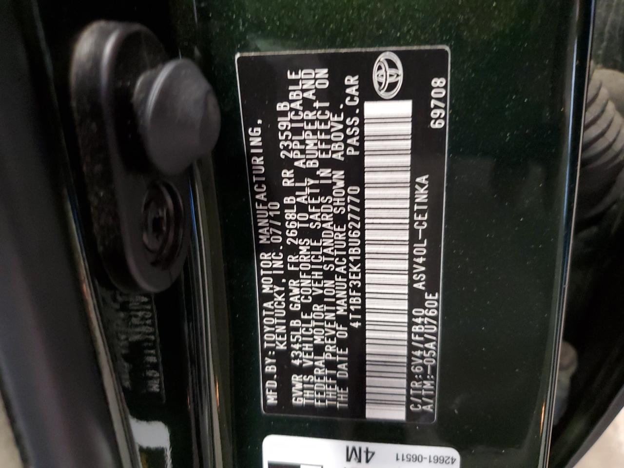 4T1BF3EK1BU627770 2011 Toyota Camry Base