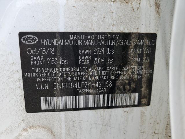 2019 Hyundai Elantra Sel VIN: 5NPD84LF2KH421158 Lot: 56204384