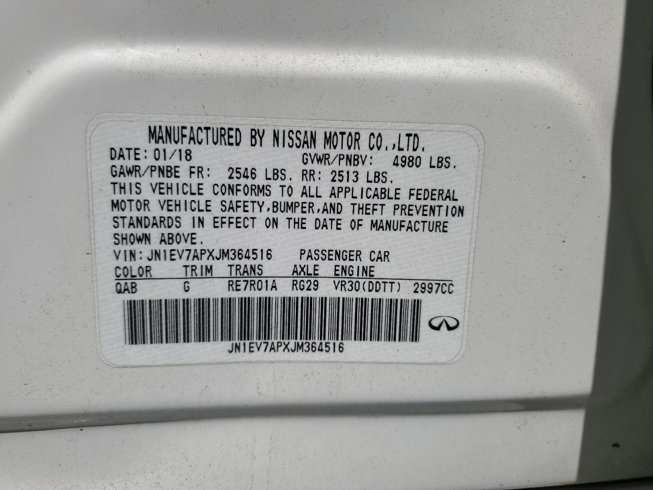 JN1EV7APXJM364516 2018 Infiniti Q50 Luxe