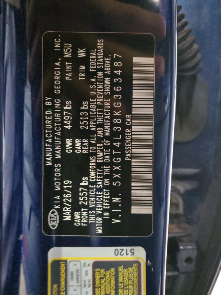 5XXGT4L38KG363487 2019 Kia Optima Lx