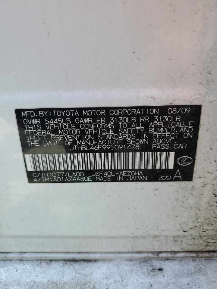 JTHBL46F995091478 2009 Lexus Ls 460