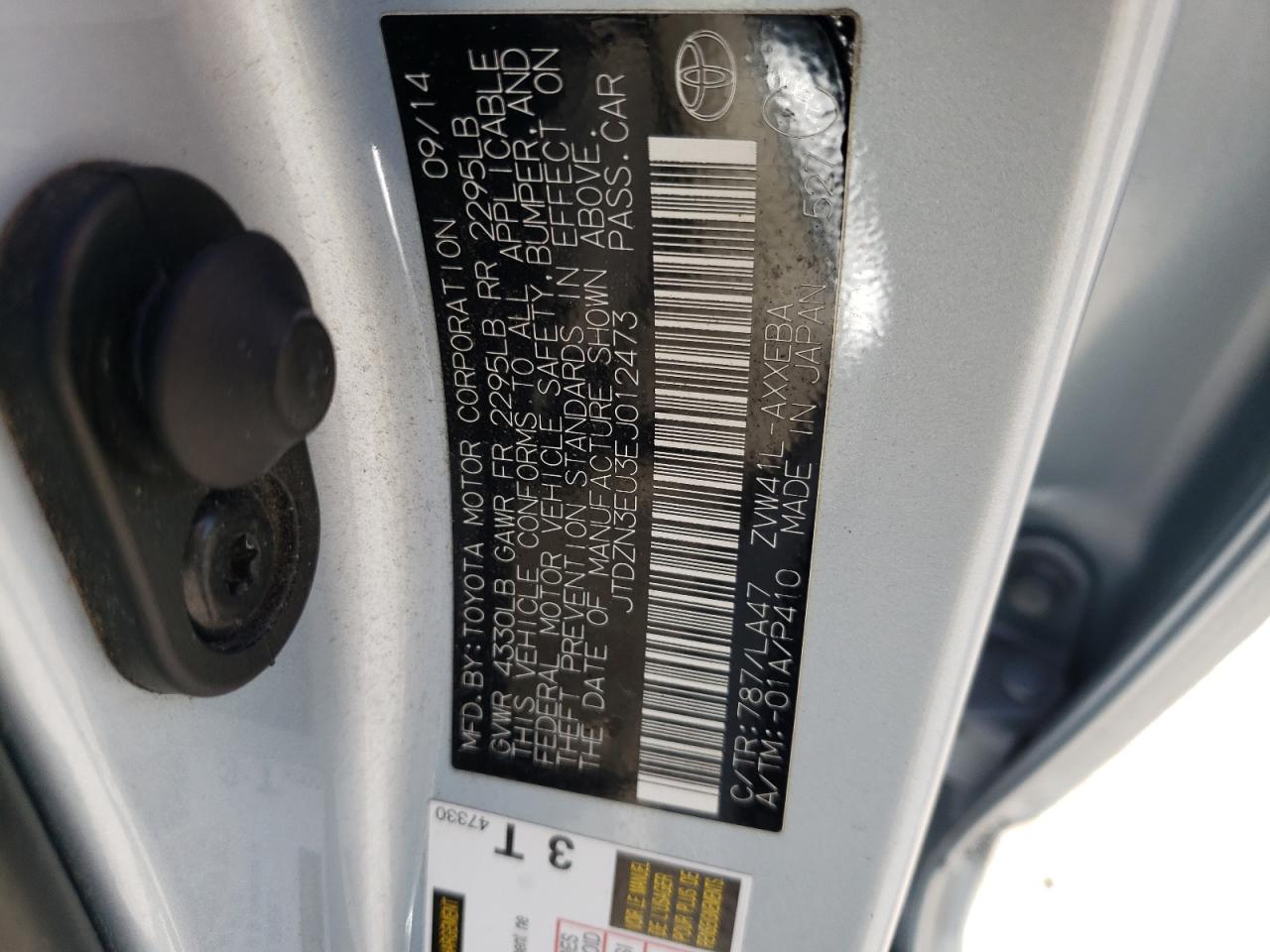 JTDZN3EU3EJ012473 2014 Toyota Prius V