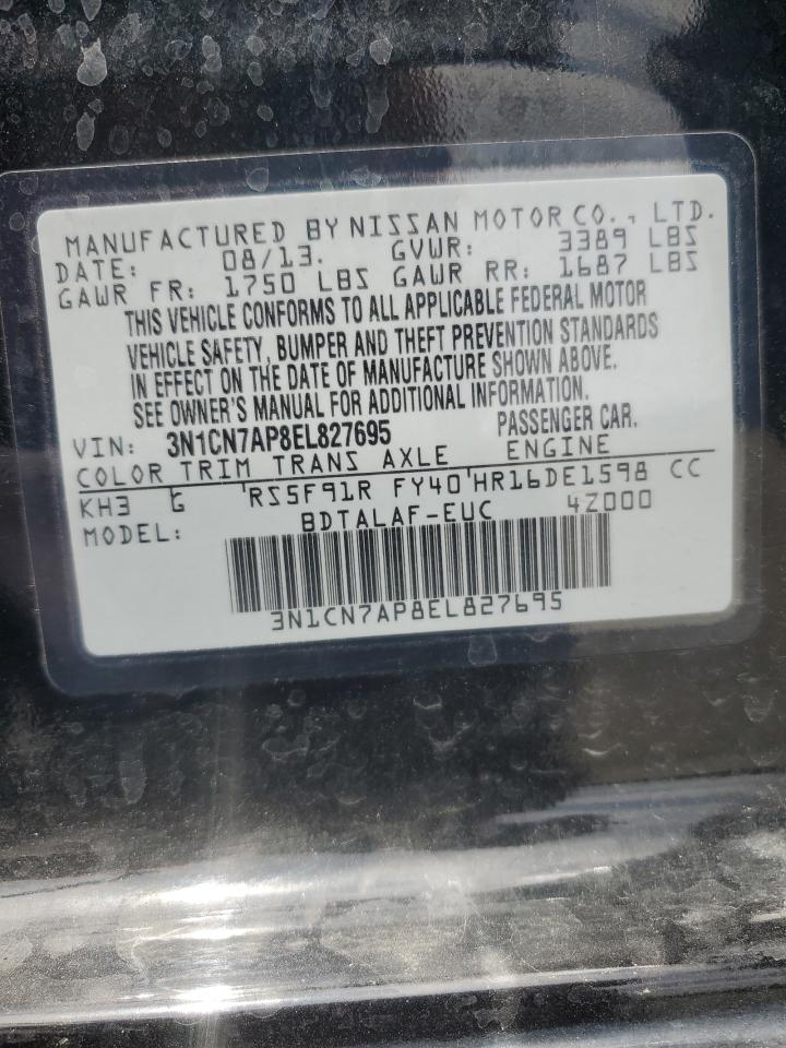 3N1CN7AP8EL827695 2014 Nissan Versa S