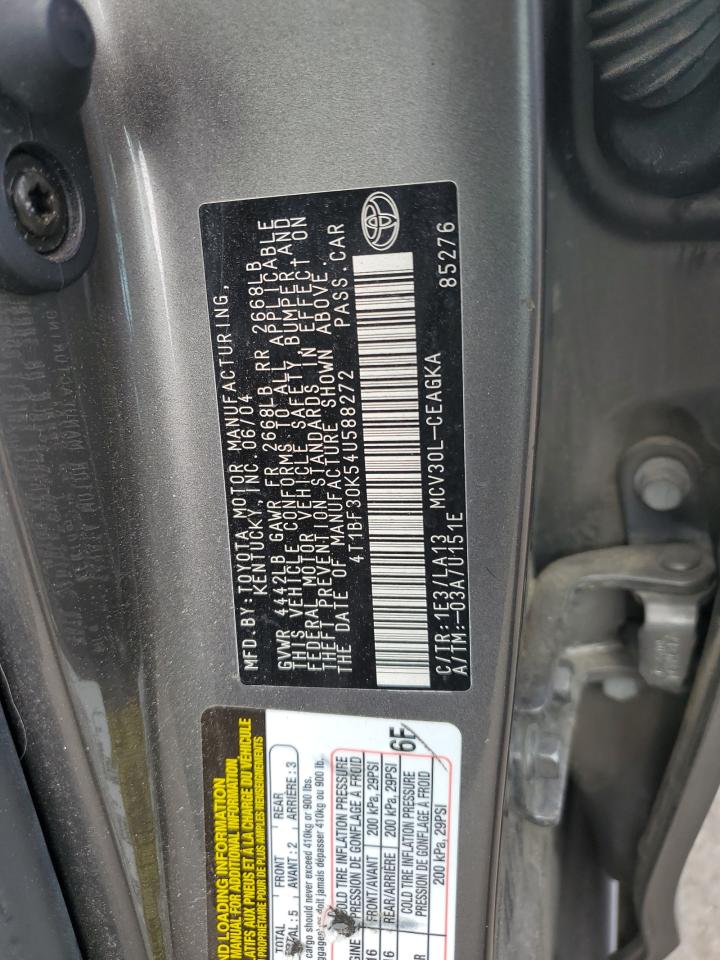 4T1BF30K54U588272 2004 Toyota Camry Le