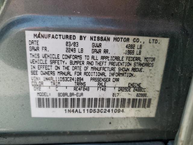 2003 Nissan Altima Base VIN: 1N4AL11D53C241094 Lot: 54148924