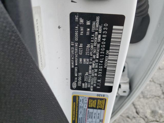 2016 Kia Optima Lx VIN: 5XXGT4L13GG048330 Lot: 54531794