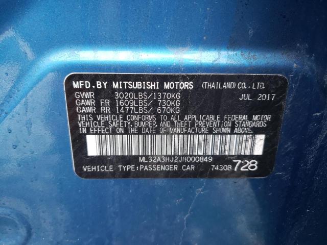 2018 Mitsubishi Mirage Es VIN: ML32A3HJ2JH000849 Lot: 52327224