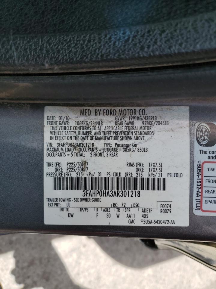 3FAHP0HA3AR301218 2010 Ford Fusion Se