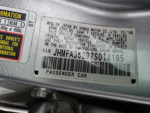 2007 Honda Civic Hybrid VIN: JHMFA36297S014185 Lot: 54847854