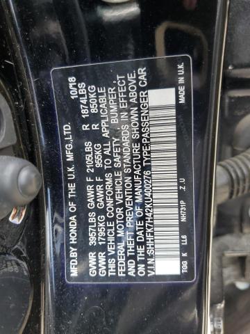 VIN SHHFK7H42KU400276 2019 Honda Civic, Sport no.12