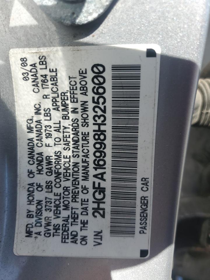 2HGFA16998H325600 2008 Honda Civic Exl