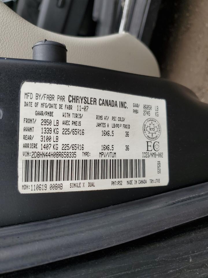 2D8HN44H08R658335 2008 Dodge Grand Caravan Se