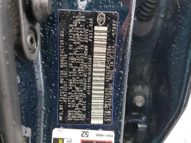 2019 Toyota Camry L VIN: 4T1B11HK1KU683481 Lot: 54757744