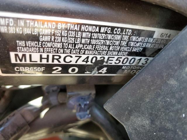 2014 HONDA CBR650 F MLHRC7403E5001314