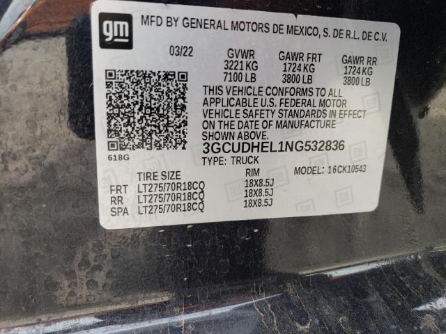 2022 Chevrolet Silverado K1500 Zr2 VIN: 3GCUDHEL1NG532836 Lot: 55839174