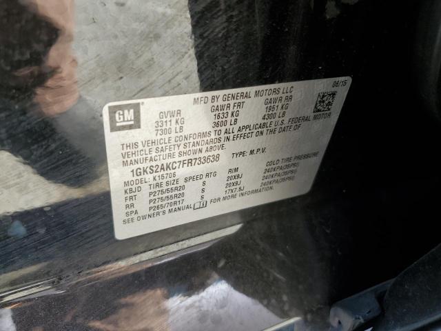 2015 GMC Yukon Sle VIN: 1GKS2AKC7FR733638 Lot: 56527404