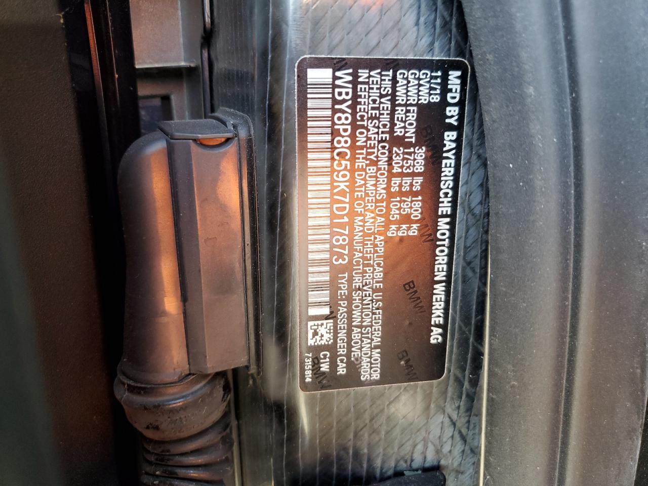 WBY8P8C59K7D17873 2019 BMW I3 S Rex