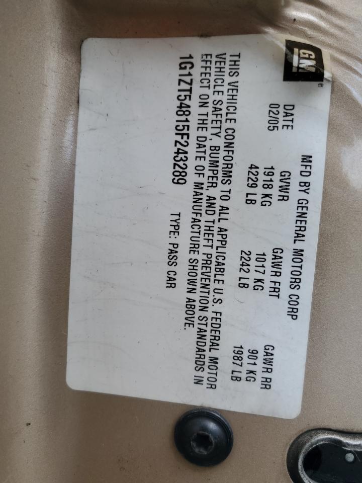 1G1ZT54815F243289 2005 Chevrolet Malibu Ls