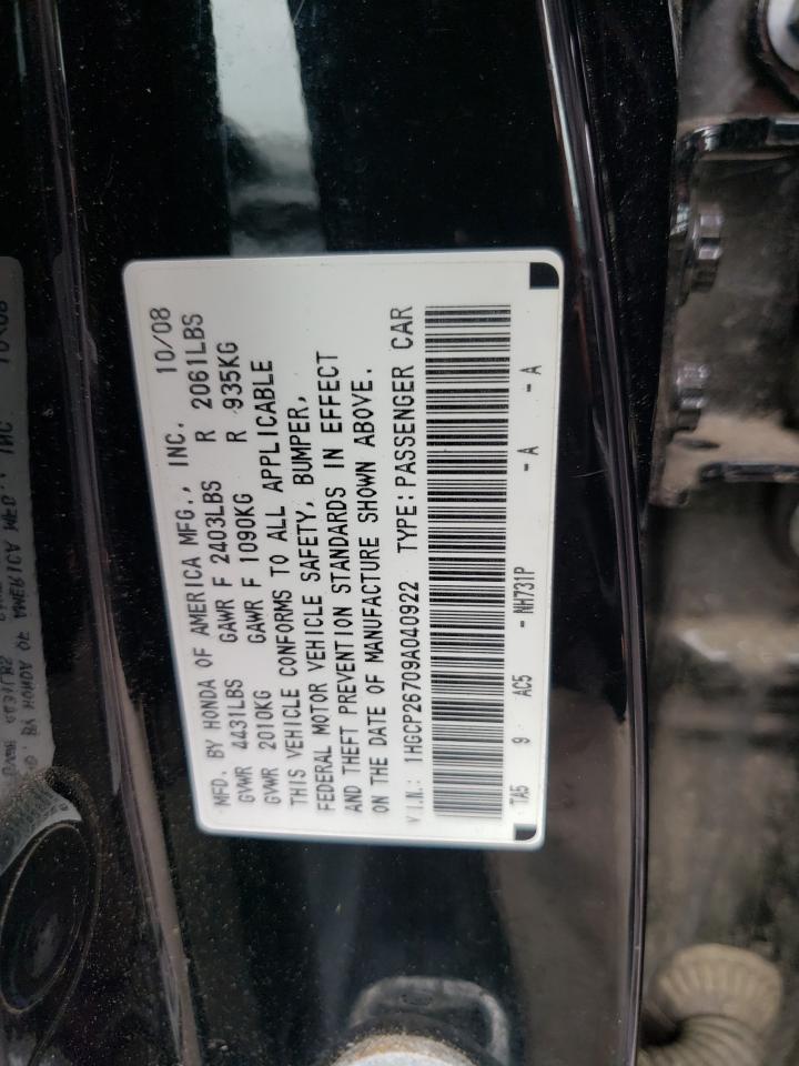 1HGCP26709A040922 2009 Honda Accord Ex