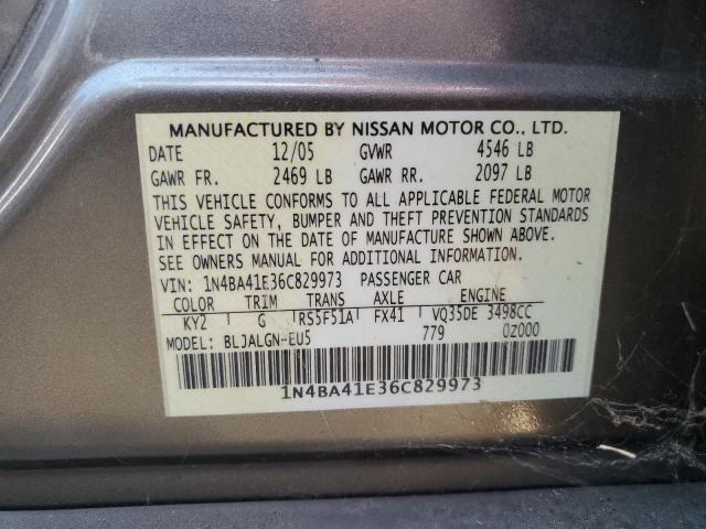 2006 Nissan Maxima Se VIN: 1N4BA41E36C829973 Lot: 54668524