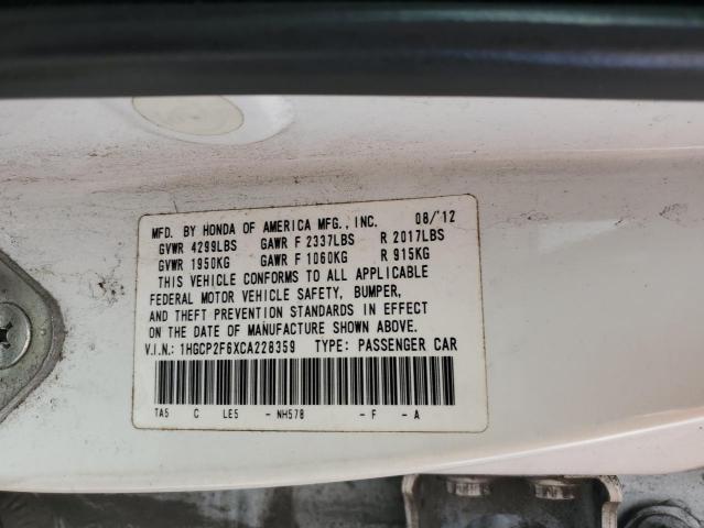 2012 Honda Accord Se VIN: 1HGCP2F6XCA228359 Lot: 53158804