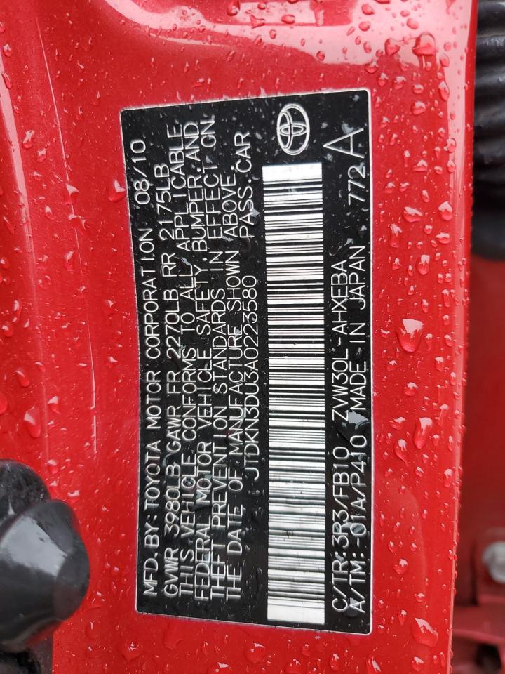JTDKN3DU3A0223580 2010 Toyota Prius