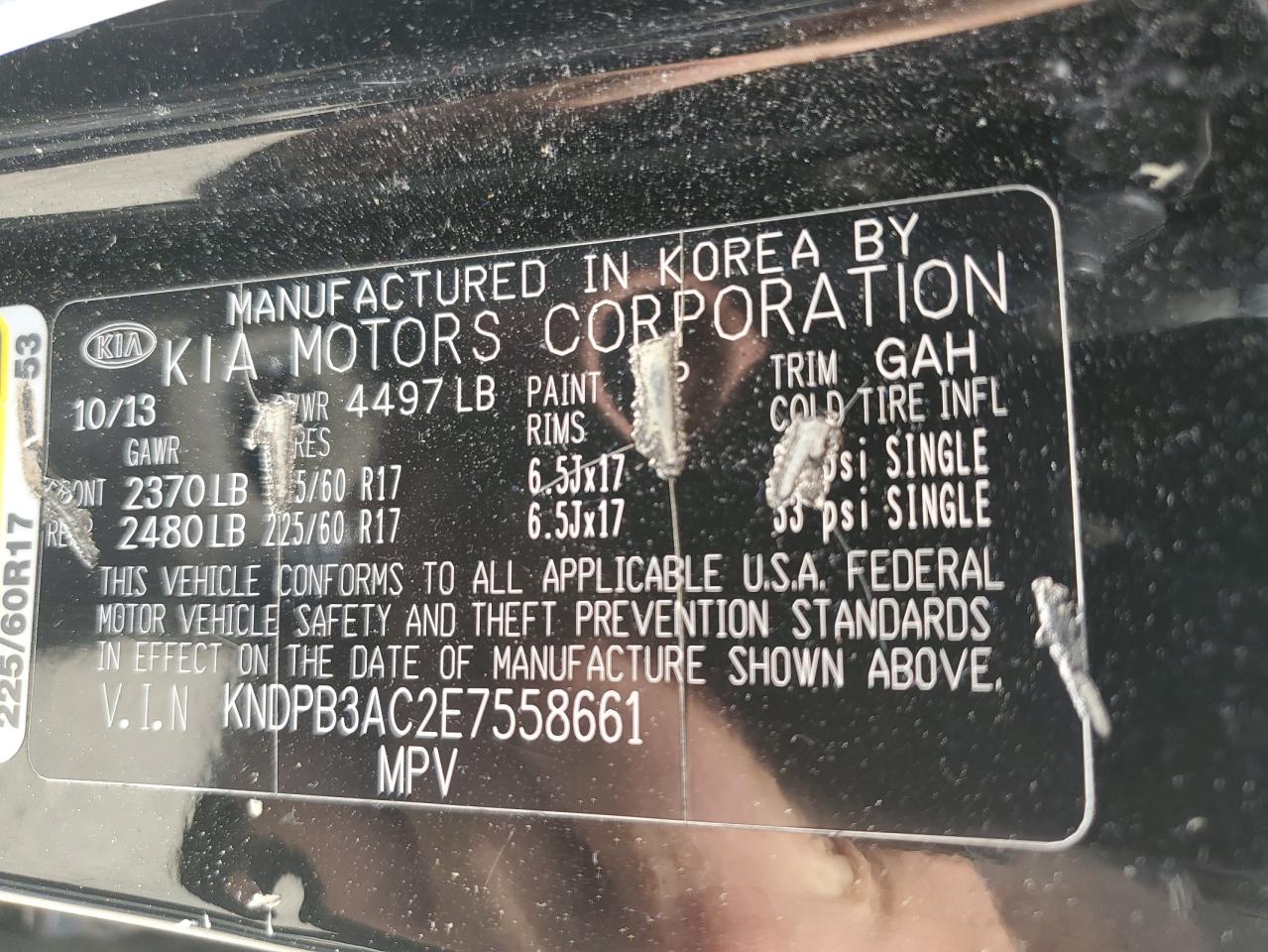 KNDPB3AC2E7558661 2014 Kia Sportage Base