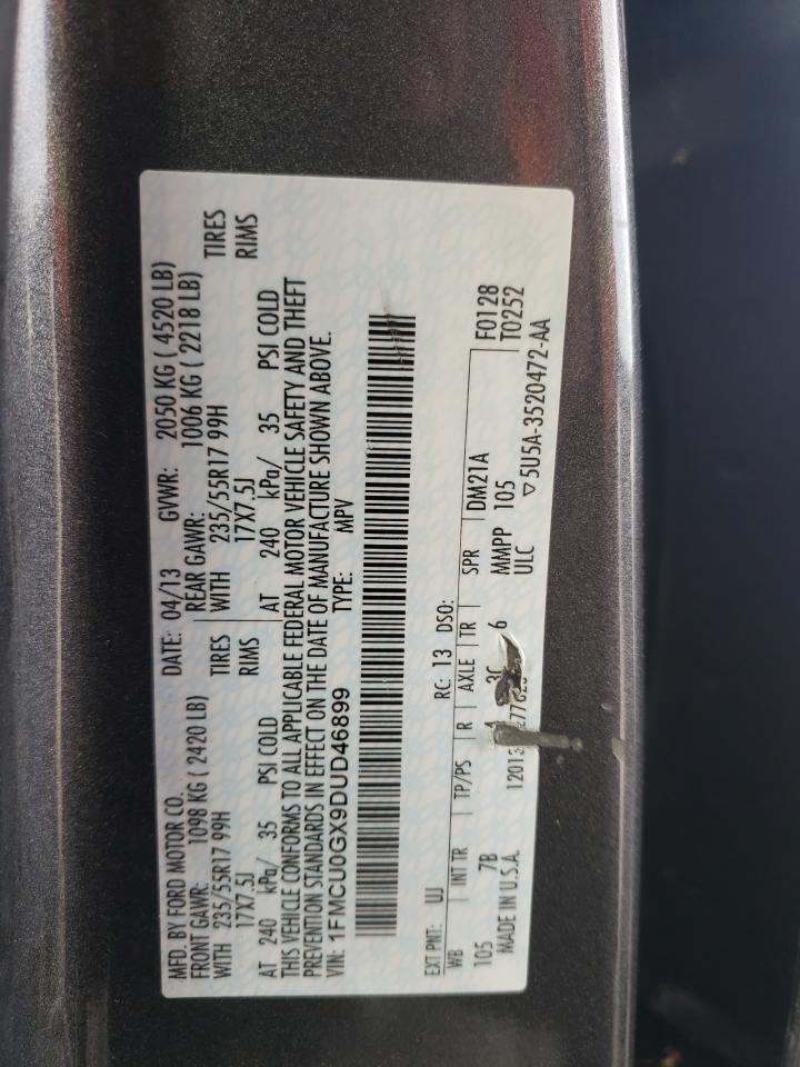 1FMCU0GX9DUD46899 2013 Ford Escape Se